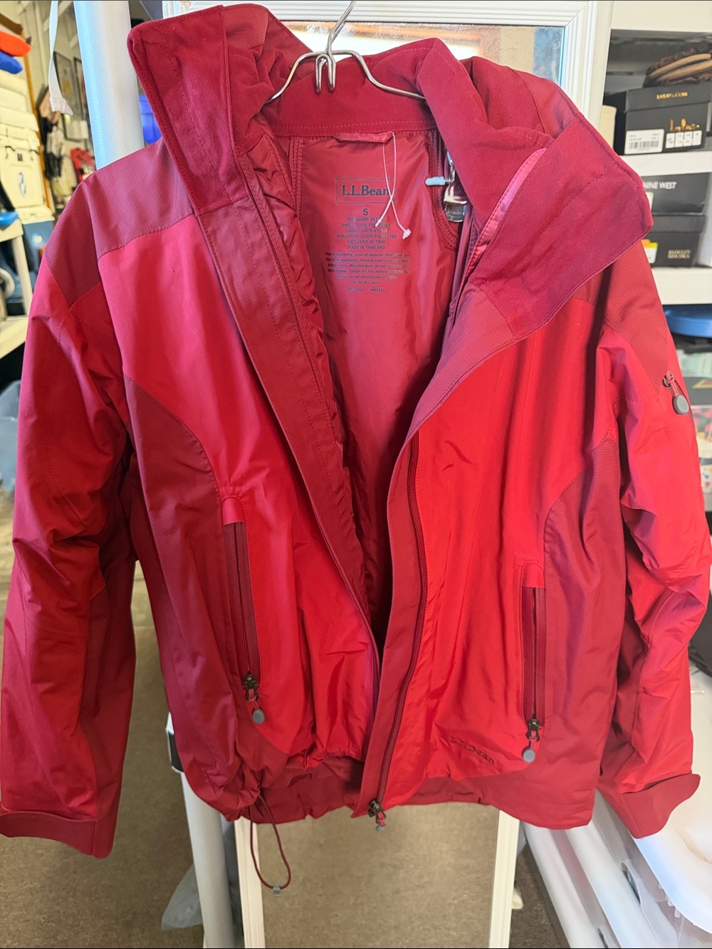 L.L. Bean Women's Red Hooded Winter Jacket